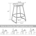 thumbnail image 3 of Andeworld 24" Swivel Metal Bar Stools Industrial Barstools Counter Height Stools Modern Bar Chairs with Wooden Seats Set of 2, 3 of 6