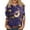 Dark Purple, variant on 3/4 Sleeve Mar-di Gras Graphic Tees for Women Mask Print Tops Dressy Casual Round Neck Loose Trendy Carnival Themed T-Shirts