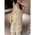 thumbnail image 1 of Generic French Crochet Hollow-out Knitted Sling Dress Women's Summer Loose Bandage Dress Overskirt Seaside Vacation Sleeveless Tank Dress, 1 of 1
