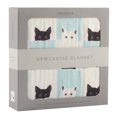 thumbnail image 2 of Peek-A-Boo Cats and White Bamboo Muslin Newcastle Blanket, 2 of 4