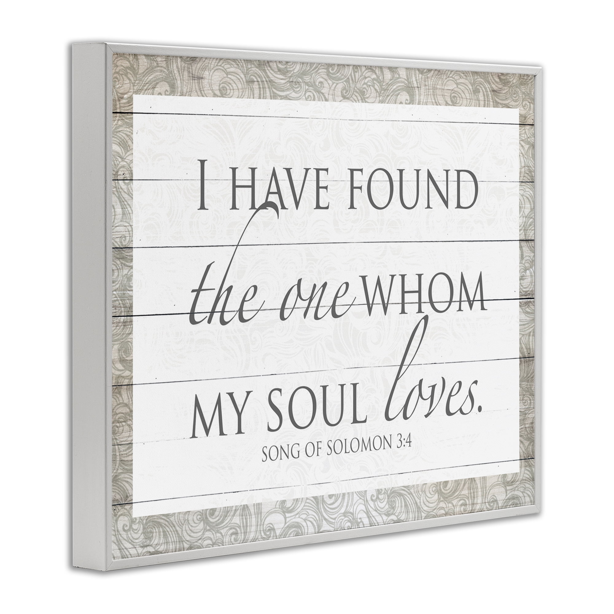 Stupell Industries The One Whom My Soul Loves White Framed Giclee Art, design by SD Graphics Studio