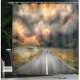 thumbnail image 4 of Ambesonne Orange Grey Shower Curtain, Dusty Storm Clouds, 69"Wx70"L, Orange Grey, 4 of 5