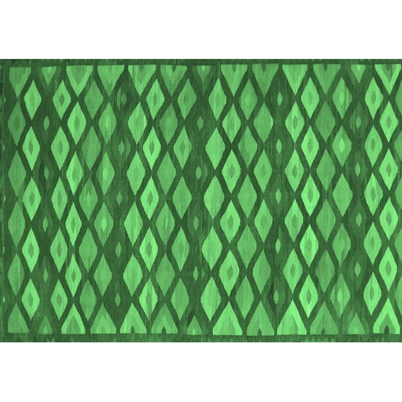 Ahgly Company Indoor Rectangle Oriental Emerald Green Traditional Area Rugs, 8' x 12'