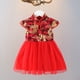 thumbnail image 1 of Vestido de niña de otoño, estilo chino para niñas pequeñas y medianas, vestido de año para niñas pequeñas, vestido de princesa Cheongsam con velo de ponte, 1 of 6