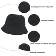 thumbnail image 3 of Sombrero de pescador para mujer, sombrero de pescador con visera solar lisa, sombrero de pescador con protección UV, sombrero para el sol blanco y negro, sombrero plegable para deportes al, 3 of 5