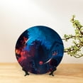 thumbnail image 6 of Gaeub Spooky Halloween Night Scene Print Ceramic Plate,Dinner Plates,Bone China Decorative Plates with Display Stand,Art Ceramic Ornaments for Wall Hanging Decoration-7in, 6 of 6