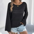thumbnail image 2 of Riecok Womens Cover Up Long Sleeve Crewneck Hollow out Lightweight Swimsuit Cover Ups Summer Vacation Tops, 2 of 8