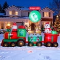 thumbnail image 2 of Tren Inflable de Navidad Thuodo de 11 pies con Santa, Reno y Muñeco de Nieve, 2 of 6