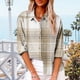 thumbnail image 1 of Blusas de otoño para mujer con cuello vuelto, bolsillos y estampado degradado, manga larga regular, liquidación de Kiplyki, 1 of 7