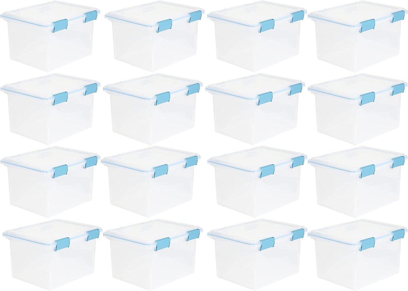 FULenQnu 32 Quart Stackable Clear Plastic Storage Tote Container with