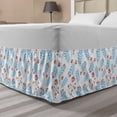 thumbnail image 1 of Winter Bed Skirt, Seasonal Ash Berry and Blue Toned Foliage Leaves Snowflake Background, Elastic Bedskirt Dust Ruffle Wrap Around for Bedding Decor, 4 Sizes, Vermilion Pale Blue, by Ambesonne, 1 of 2
