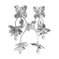 thumbnail image 2 of SmartBy 1 Pair Women Drop Earrings Retro Style Flower Shape Sparkling Cubic Zirconia Inlaid Tassel Earrings Jewelry Gift, 2 of 7