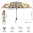 thumbnail image 3 of FORMRS Travel Umbrella Folding Auto Open Close Windproof Rain UV Protection, Beige Floral, 3 of 8