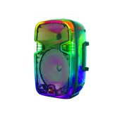 Open Box QFX 8 Translucent Portable Party Speaker With Rechargeable Battery TMS-802 Black