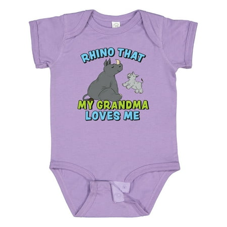 

Inktastic Rhino That My Grandma Loves Me with Cute Rhinos Gift Baby Boy or Baby Girl Bodysuit