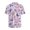 Butterfly Datura Flower, variant on Men's Short Sleeve Button Down Shirt for Beach Travel, Loose Version Ultra Soft Men's Casual Shirt, Colorful Zigzag Floral