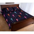 thumbnail image 3 of Watercolor Colorful Seahorse Pattern Quilt Bed Set, 3 of 5