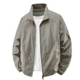 thumbnail image 6 of Men's Lightweight Windbreaker Jacket with Stand Collar and Zippered Pockets Featuring Full Zip Design Light Gray XXXL, 6 of 8