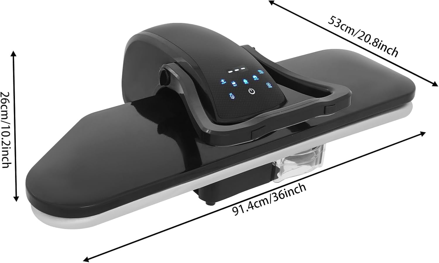 36" Intelligent Steam Press, 1600W 110V Large Digital Steam Press Professional Commercial Iron w/Touch Screen & Voice Prompts, 5 Fabric Functions and Overheating Protection for Clothes Sheets Fabrics