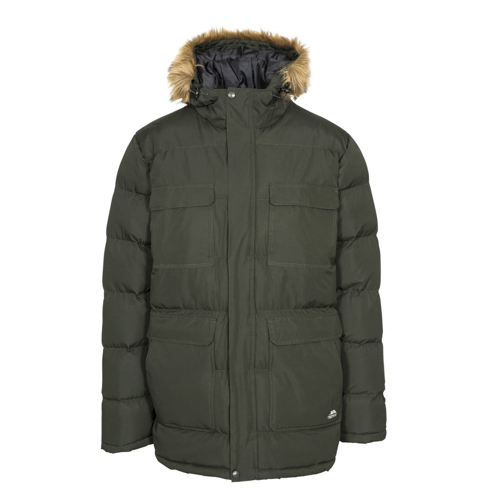 trespass mens baldwin insulated waterproof parka black