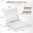thumbnail image 6 of BPS 25x25 Inch Outdoor Deep Seat Cushion Set, Waterproof Patio Furniture Cushions with Adjustable Straps & Removable Cover for Patio, Deck, or Garden, Light Gray, 6 of 9