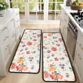 thumbnail image 4 of Kitchen Rugs Sets Of 2,Pioneer Flower Floral Print Pattern Anti Fatigue Kitchen Mat Rugs Non Slip Washable,Decorative Kitchen Floor Mats for Kitchen,Sink,Laundry,17"x47"+17"x47", 4 of 5