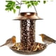 thumbnail image 1 of Comedero solar para pájaros, comedero para pájaros salvajes colgante para exteriores de cobre resistente con luz para jardín exterior, patio trasero, 1 of 8