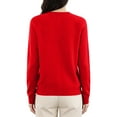 thumbnail image 5 of Cardigan Sweaters for Women Button Up Cardigans Open Front Crew Neck Knit Sweaters Warm Soft Tops Outwear OIOLOYJM Red 2XL, 5 of 6