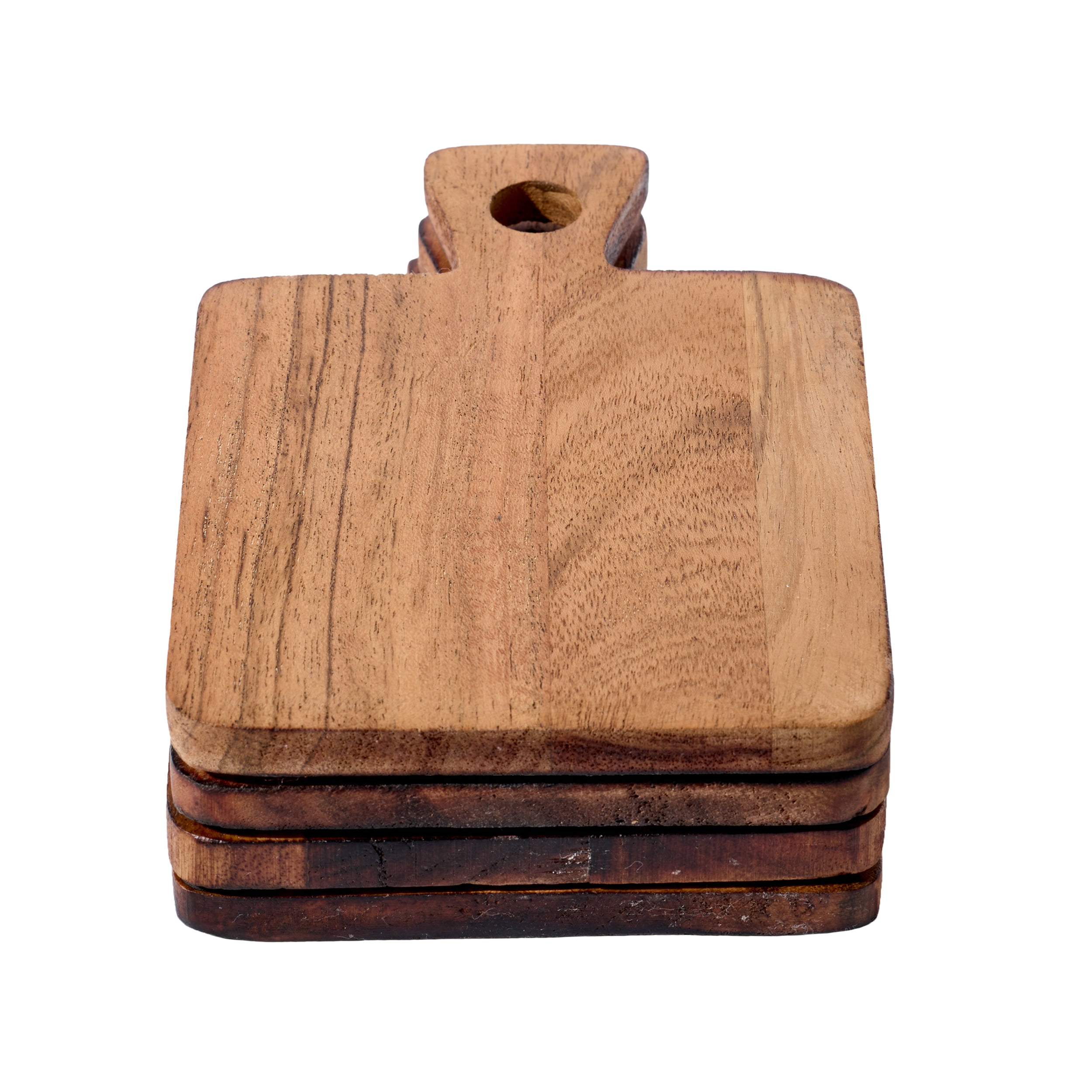 Kamenstein 4 Piece Paddle Shaped Acacia Coaster Set