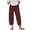 Red, variant on WIZUTIZ Womens Dress Pants Classic Leisure Loose Wide Leg Slacks Pants Elastic Stretch High Rise 7/8 Length Slacks Pants Solid Asymmetrical Cropped Trousers for Teen Girls Business Travel Beige
