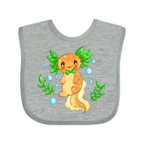Inktastic Cute Orange and Green Axolotl Boys or Girls Baby Bib