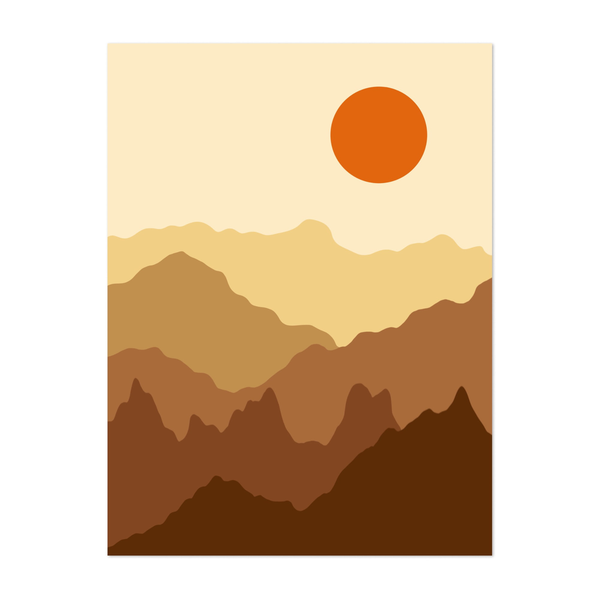 Neutral Landscape Abstract Mountain Geometric Desert Sunset Art T-Shirt Night Sky Stars Minimalist Boho Graphic Shirt for Women