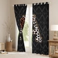 thumbnail image 3 of Homewish Bow Letter Monogrammed A Blackout Curtains Set of 2 (52x84 Each) for Teens,Leopard Print Window Curtains,Abstract Bohemian Damask Curtains and Drapes,Breathable Home Decor, 3 of 6