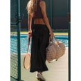 thumbnail image 5 of Women's Wide Leg Fashion Street Style Flared Trousers Pants for Summer Casual Beach Vacation Black XS, 5 of 9