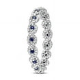 thumbnail image 3 of 1/6 Carat (ctw) Lab-Created Blue Sapphire Eternity Band Ring in 10K White Gold, 3 of 4