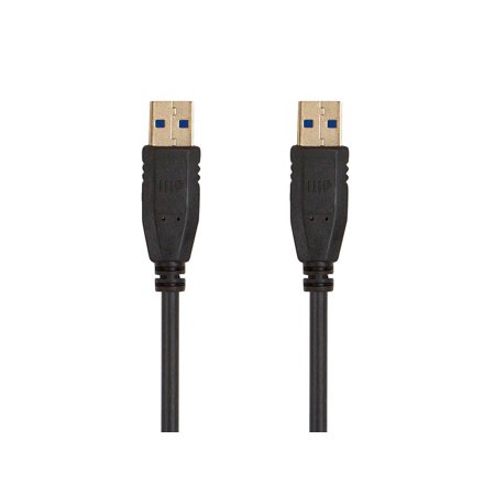 UPC: 0889028127476 | Monoprice USB 3.0 Type-A to Type-A Cable – 1.5 Feet – Black  For Data Transfer  Modems  Printers  Hard Drive Enclosures – Select Series