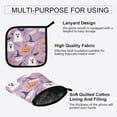 thumbnail image 3 of Yayeee Oven Mitts and Pot Holder Set of 2 Heat Resistant Kitchen Gloves Baking Hot Pad, Purple Cute Halloween, 3 of 5
