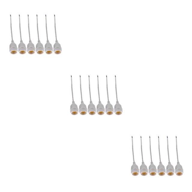 Toystoory Portalámparas de PVC de 6 piezas con cable: base de lámpara de longevidad de fácil instalación y ahorro de energía con cable Type1 NO1