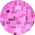 thumbnail image 1 of Ahgly Company Indoor Round Patchwork Pink Transitional Area Rugs, 4' Round, 1 of 4