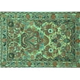 thumbnail image 1 of Ahgly Company Machine Washable Indoor Rectangle Persian Turquoise Blue Traditional Area Rugs, 7' x 9', 1 of 4