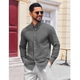 thumbnail image 3 of COOFANDY Mens Black Button Down Shirt Long Sleeve Casual Shirt Regular Fit Dress Shirt, 3 of 6