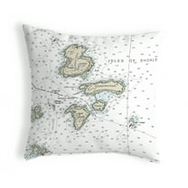 Betsy Drake Interiors Isle of Shoals, NH Nautical Map Noncorded Indoor/Outdoor Pillow 12x12