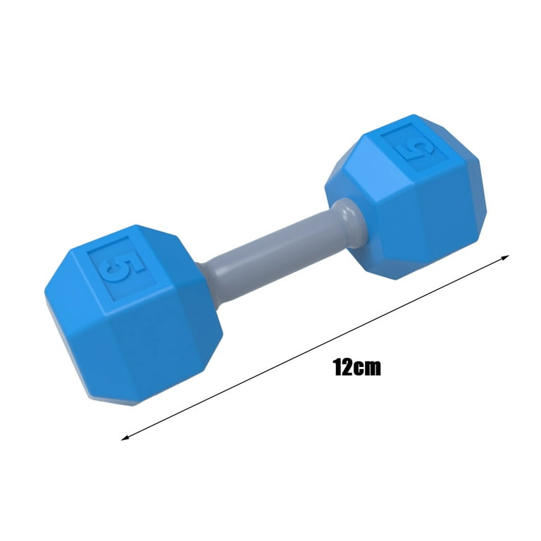 Sioweci 2Pcs Baby Rattle Dumbbell Toy PVC Mini Dumbbell Figurine