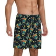 thumbnail image 2 of Naloa Colorful Turtles Men's Short Pajama Pants, Lounge Comfort Shorts with Elasticized Waistband and Side Pockets - X-Large, 2 of 9