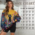thumbnail image 6 of HELLHERO Cat Daisy Print Women Sweatshirt Trendy Long Sleeve Pullover Tops Warm Loose Crewneck Sweater with Pocket Size XXL, 6 of 7
