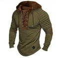 thumbnail image 2 of Hoodies for Men 2025 Fall Winter Color Block Long Sleeve Lace Up Hooded Sweatshirt Pullover Hoody Mens Hoodies, 2 of 3