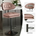 thumbnail image 3 of Hawsaiy Modern Bar Stools Set of 2, Ergonomic Double-Layer Upholstered Bar Stools with Back, Adjustable Swivel Barstools for Kitchen Island, Pink, 3 of 8