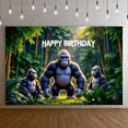 thumbnail image 6 of Decorative Design Banner Gorilla Theme Jungle Backdrop Party Decoration Celebration Banner for Kids Party Indoor Decoration Event Decoration, 6 of 9