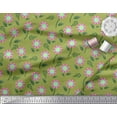 thumbnail image 2 of Soimoi Poly Georgette Fabric Leaves & Aster Floral Printed Craft Fabric by the Yard 52 Inch Wide, 2 of 3
