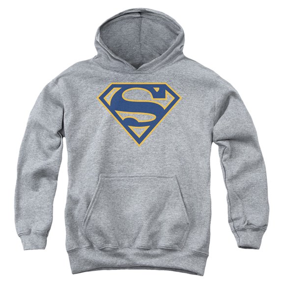 Superman - Navy & Orange Shield - Youth Hooded Sweatshirt - Small